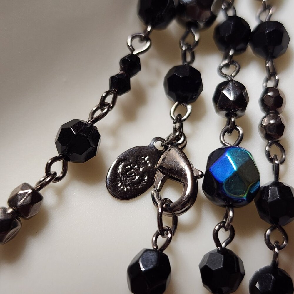 Premier Designs Vintage Long Black Crystal Necklace Fashion Jewelry - Picture 4 of 5